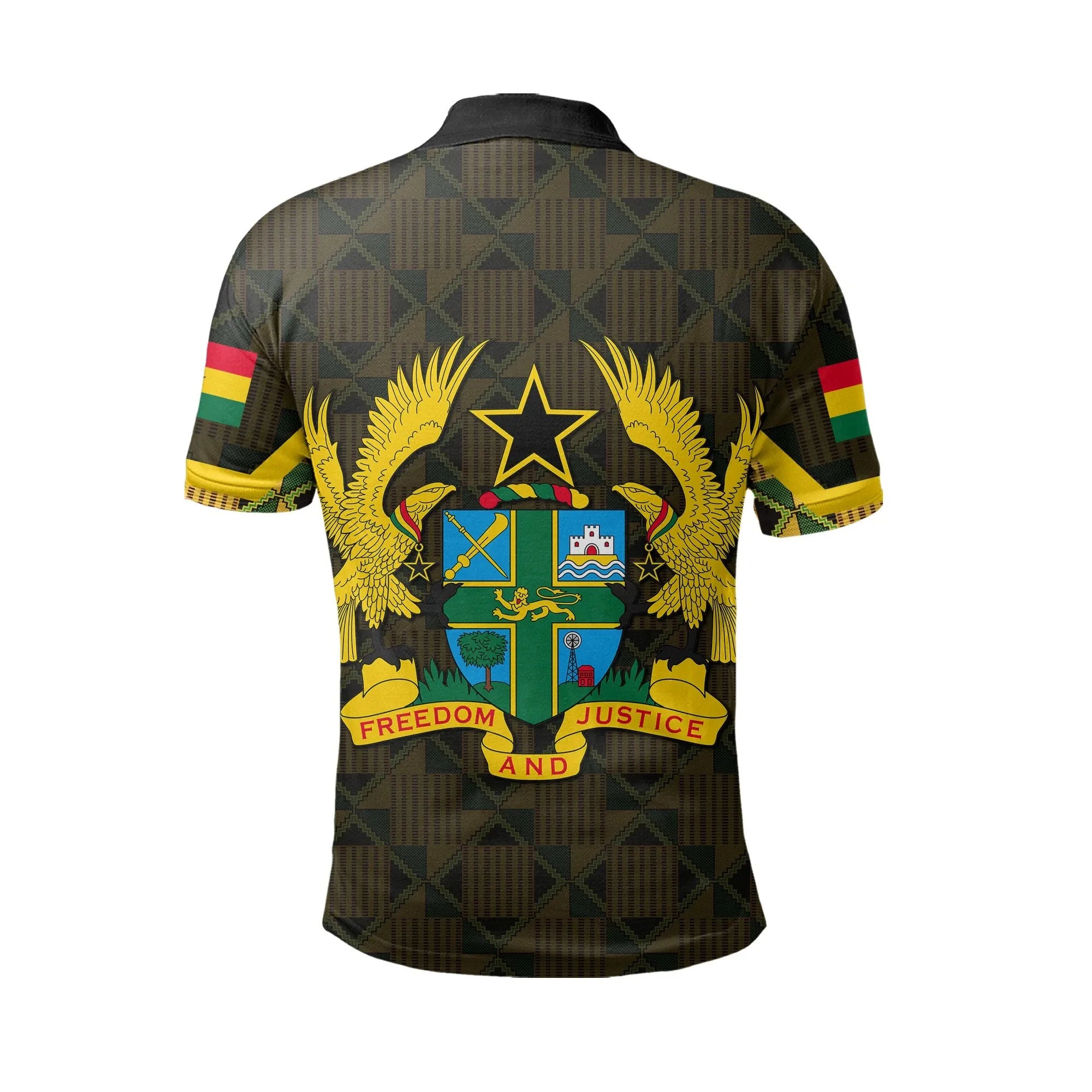 Ghana Coat Of Arms Kente Polo Shirt