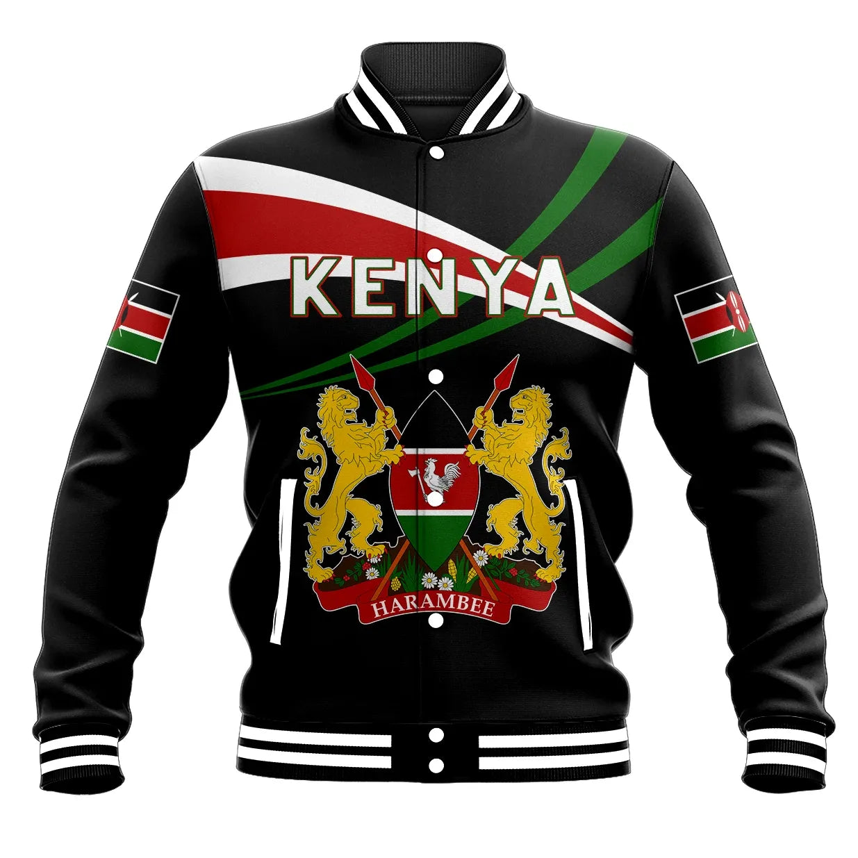 Africa Jacket - Kenya Map Baseball Jacket - Aim Style J8