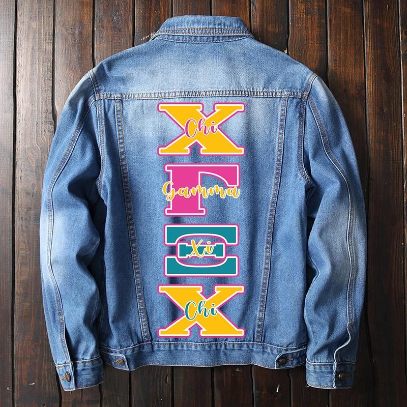 Jacket - Chi Gamma Xi Chi Denim Jacket - Alphabet