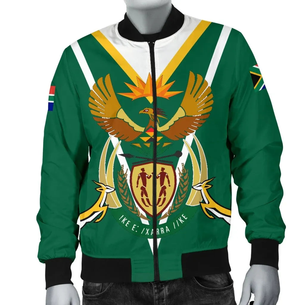South Africa Men's Bomber Jacket - Coat Of Arms Bomber Jacket