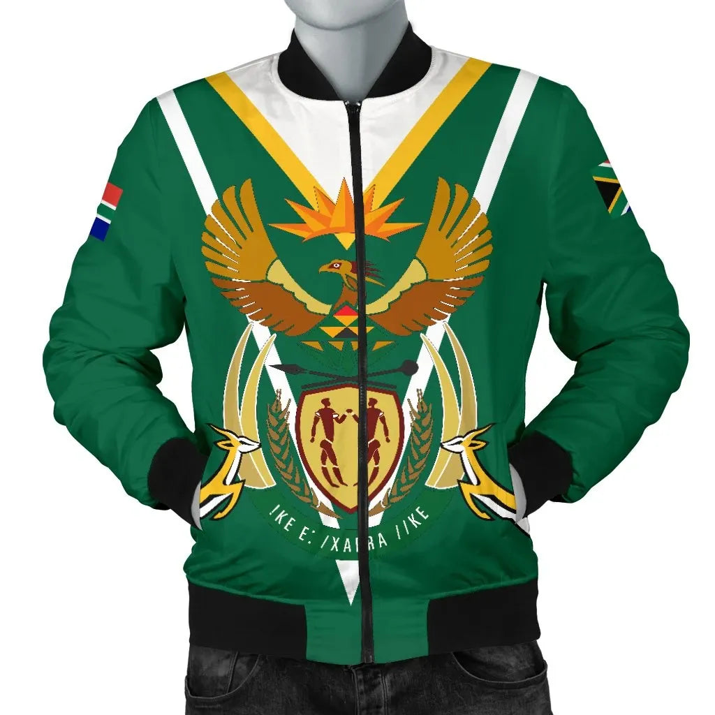 South Africa Men's Bomber Jacket - Coat Of Arms Bomber Jacket