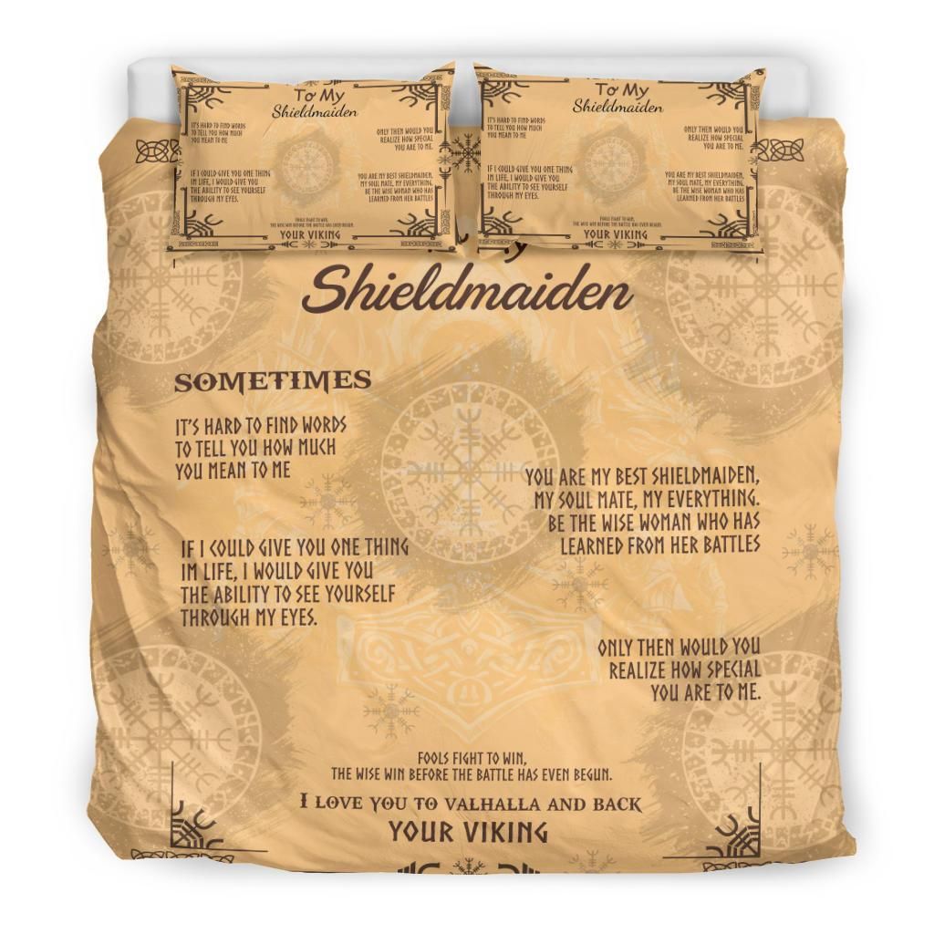 To My Shieldmaiden Bedding Set Viking Style