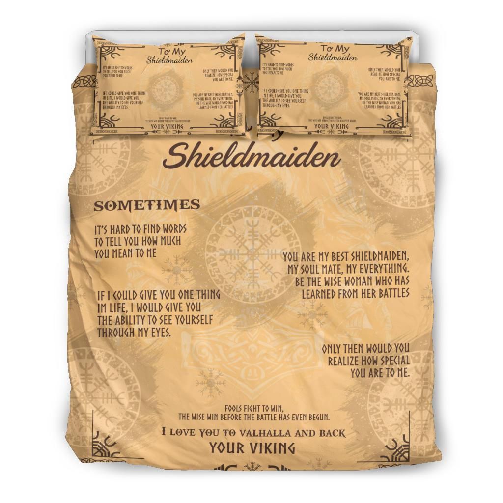 To My Shieldmaiden Bedding Set Viking Style