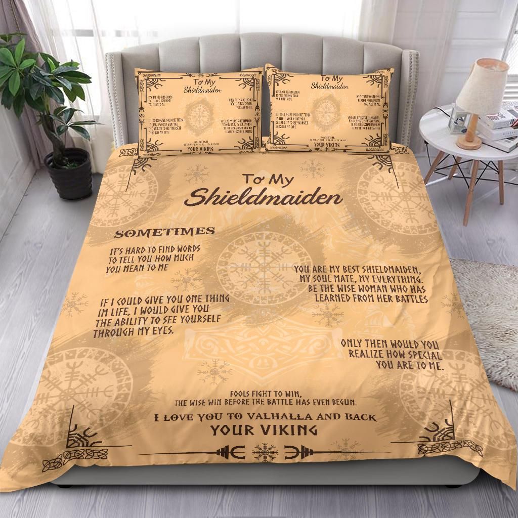 To My Shieldmaiden Bedding Set Viking Style