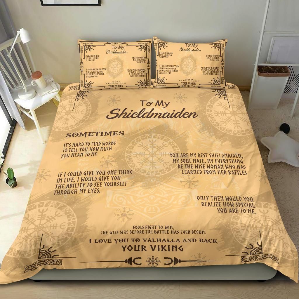 To My Shieldmaiden Bedding Set Viking Style