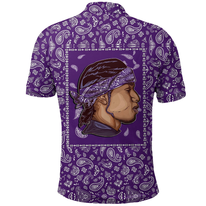 Grape Street Crips Gang Sign Polo Shirt - Purple Bandana