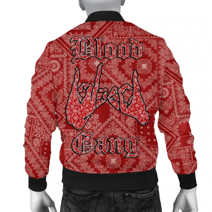 Blood Gang Bomber Jacket - Red Paisley