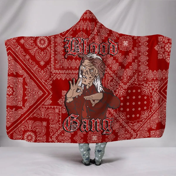Blood Gang Hooded Blanket - Red Paisley