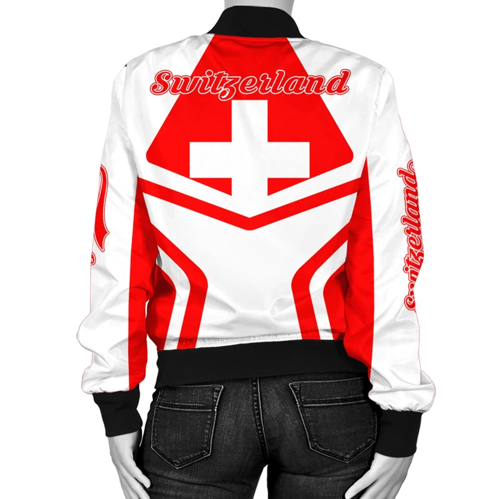 Switzerland Coat Of Arms Women Bomber Jacket My Style