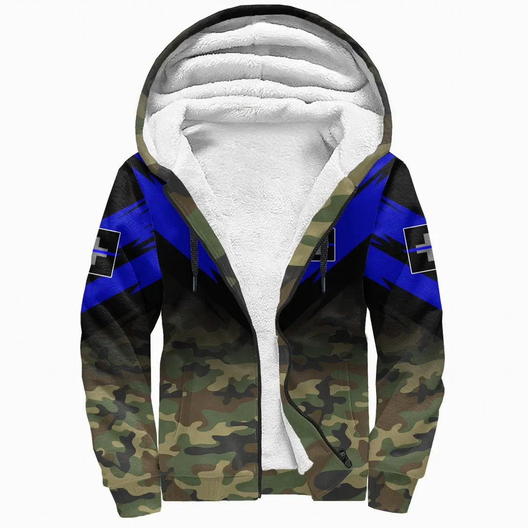 Switzerland Flag Sherpa Hoodie Based Version Of The Thin Blue Line Symbol