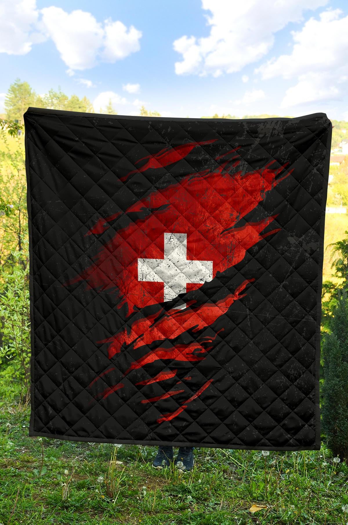 Switzerland In Me Quilt Special Grunge Style