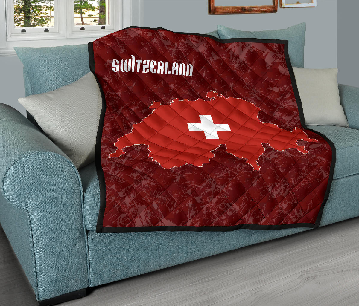 Switzerland Map Premium Quilt