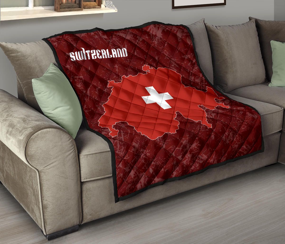 Switzerland Map Premium Quilt