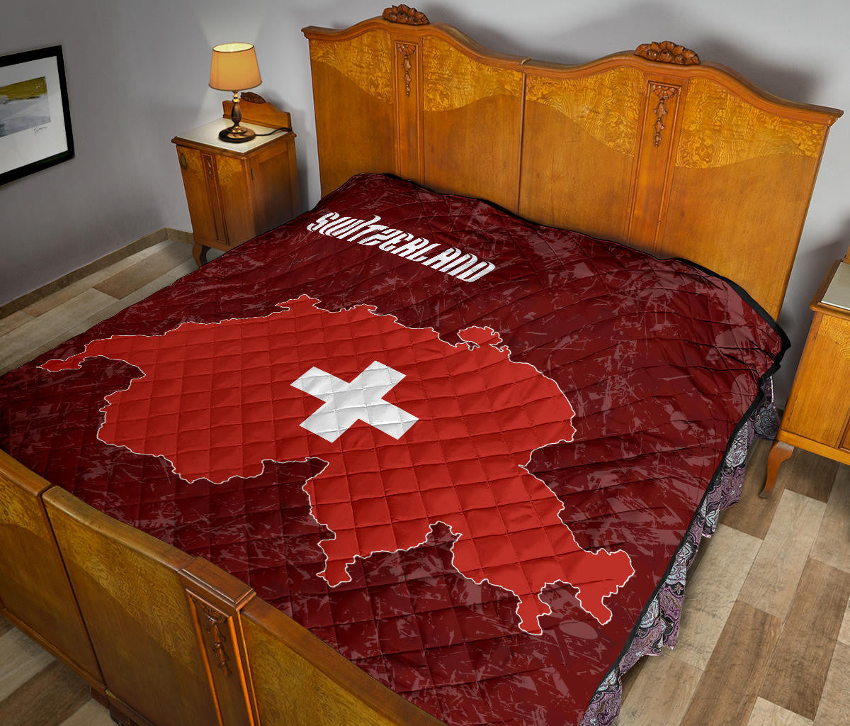 Switzerland Map Premium Quilt