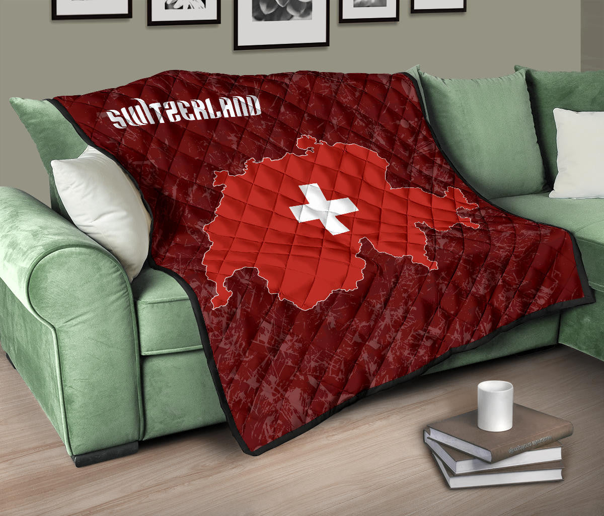 Switzerland Map Premium Quilt