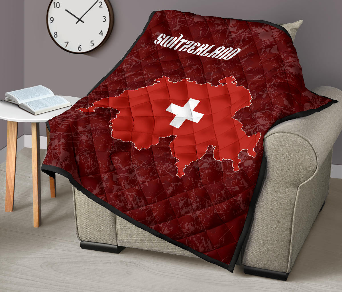 Switzerland Map Premium Quilt