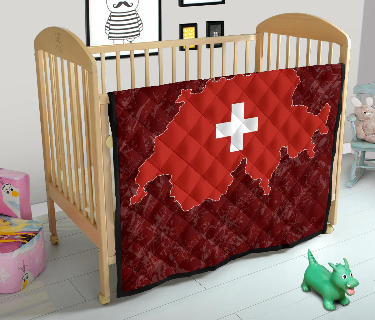 Switzerland Map Premium Quilt