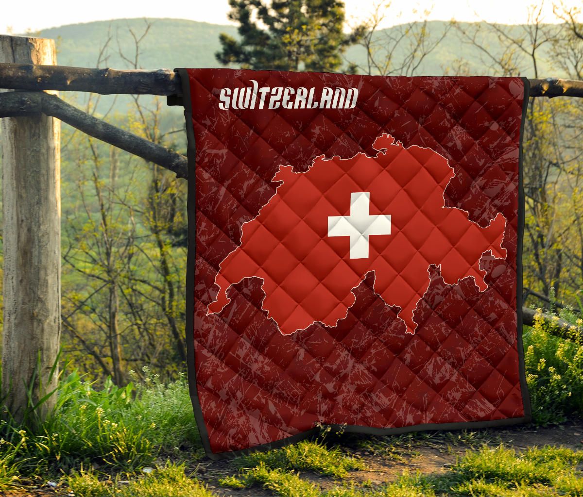 Switzerland Map Premium Quilt