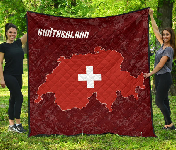 Switzerland Map Premium Quilt