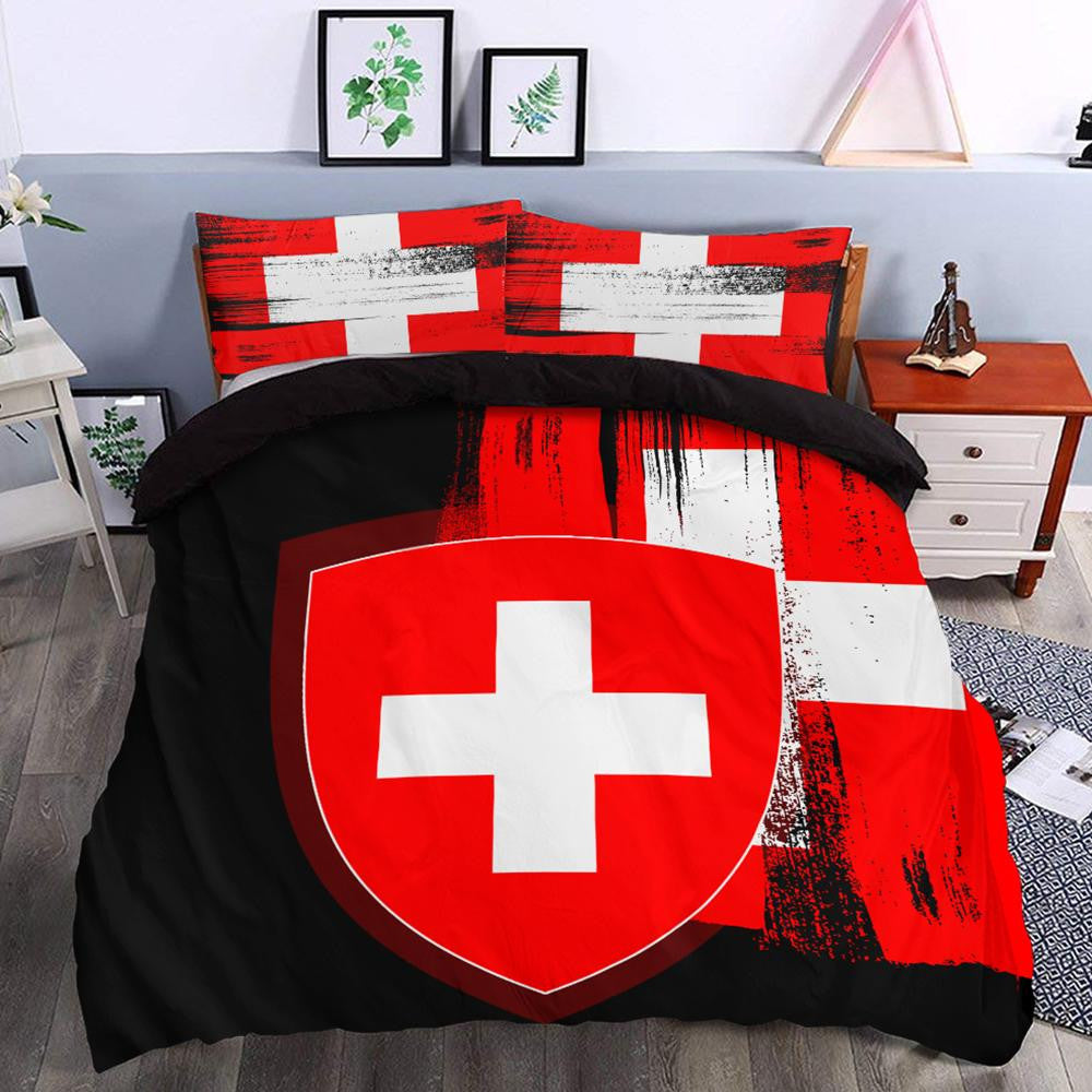 Switzerland Flag Bedding Set Flag Style