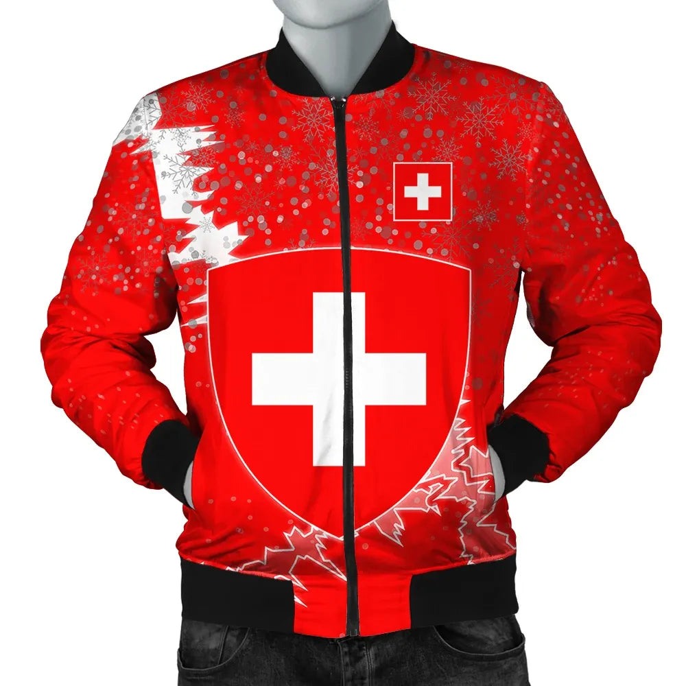 Switzerland Christmas Coat Of Arms Men Bomber Jacket X Style