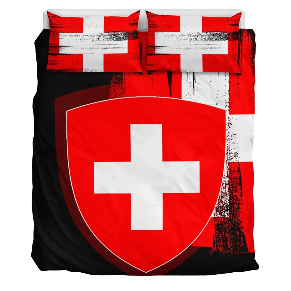 Switzerland Flag Bedding Set Flag Style