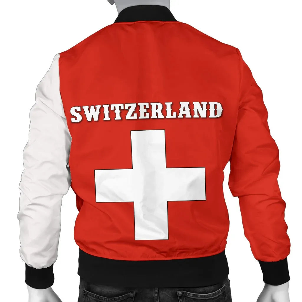 Switzerland Men Bomber Jacket Streetwear Style