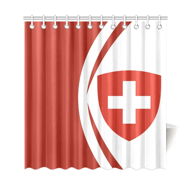 Switzerland Shower Curtain Circle Style