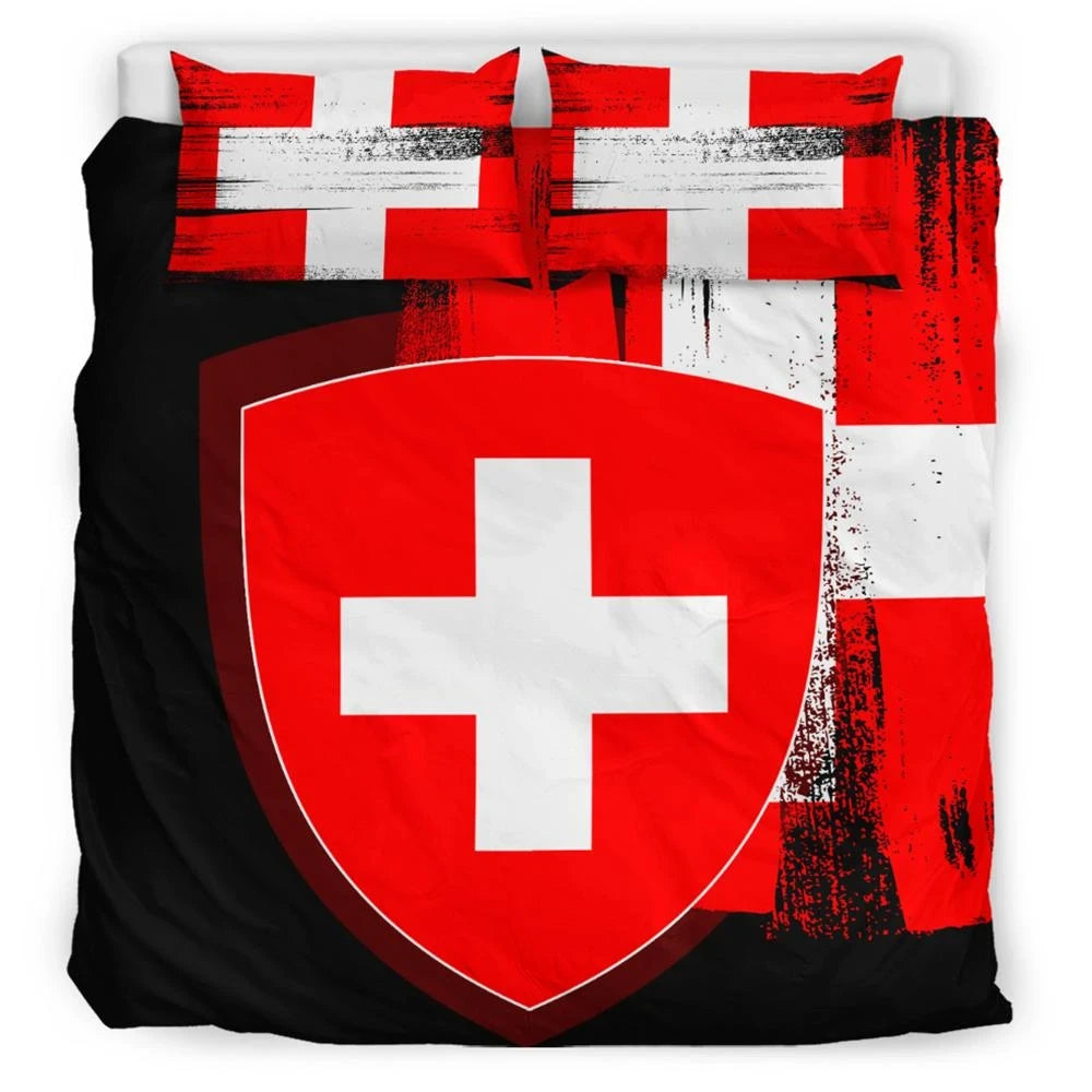 Switzerland Flag Bedding Set Flag Style