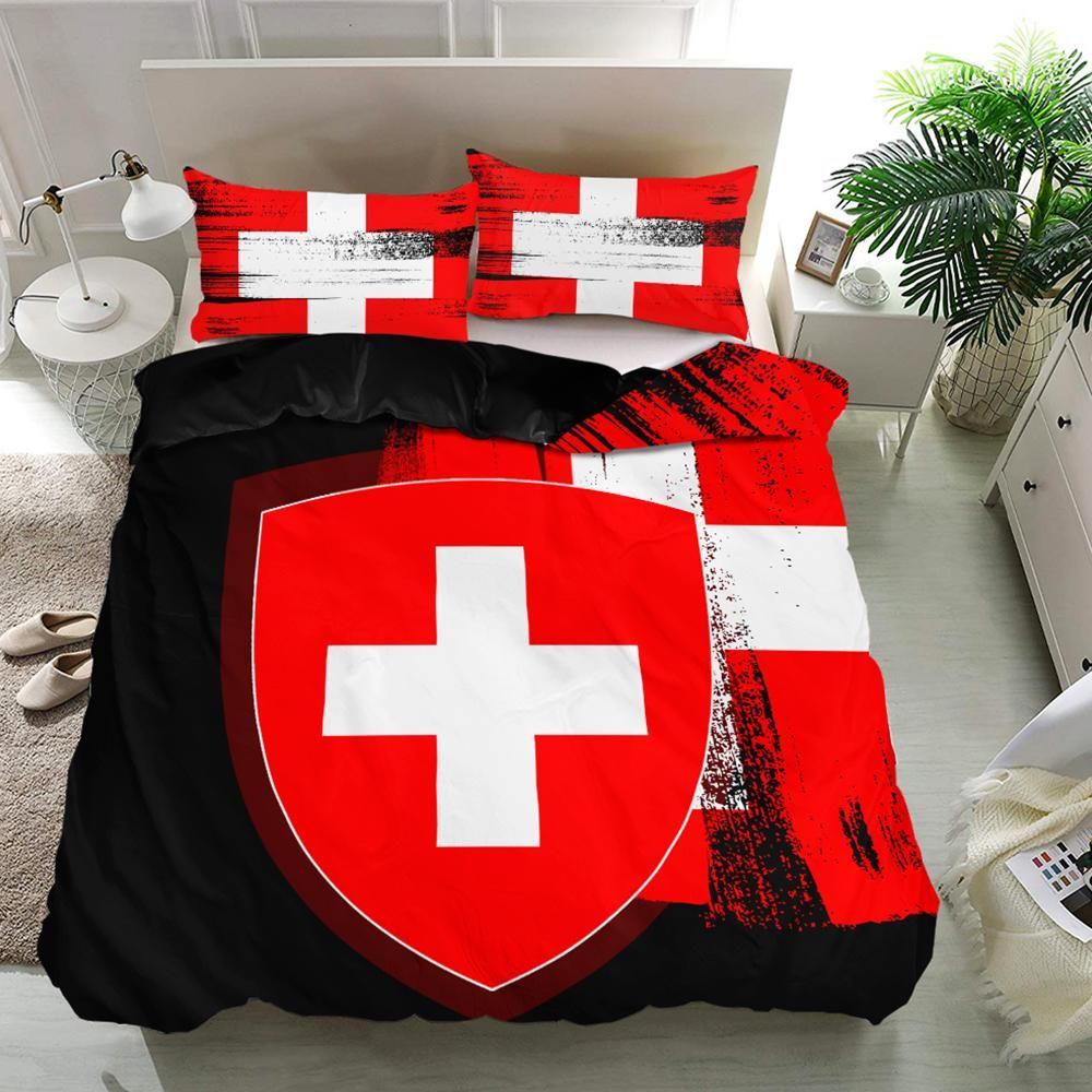 Switzerland Flag Bedding Set Flag Style