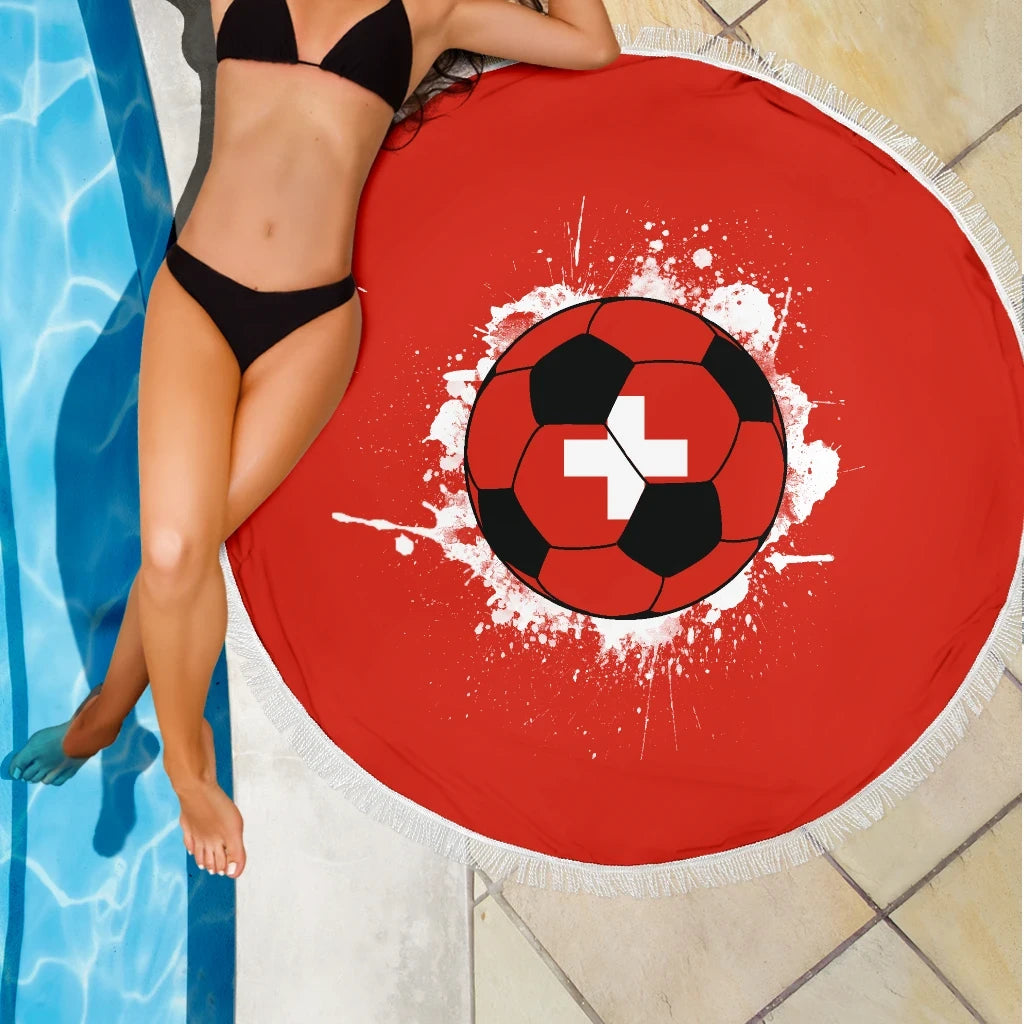 Switzerland Soccer Beach Blanket