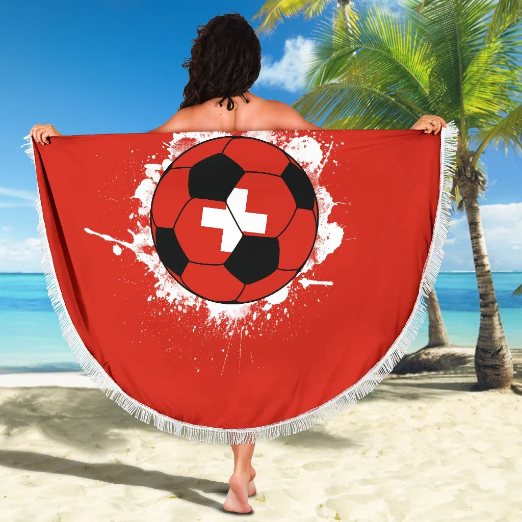 Switzerland Soccer Beach Blanket