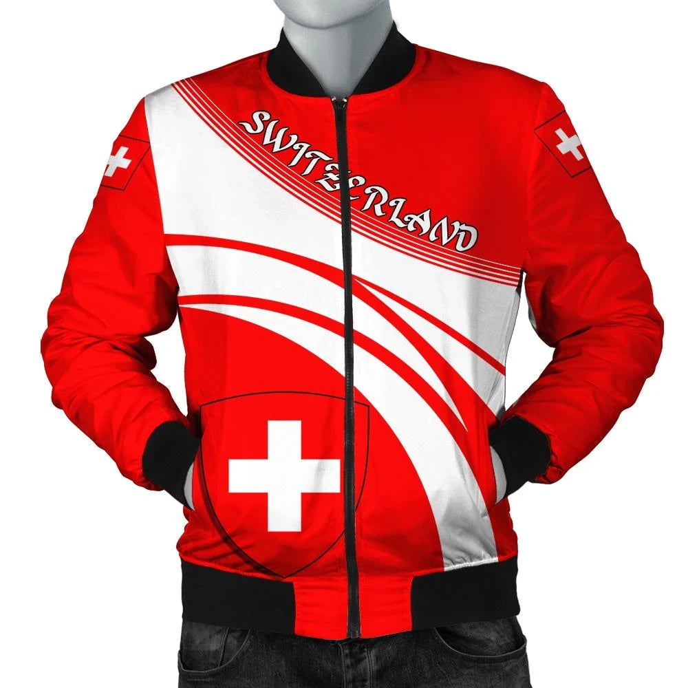 Switzerland Coat Of Arms Men Bomber Jacket Cricket