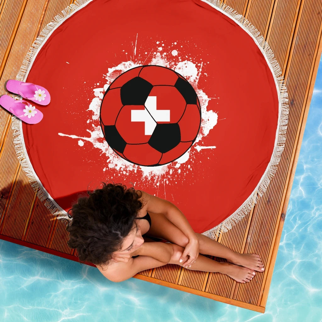 Switzerland Soccer Beach Blanket