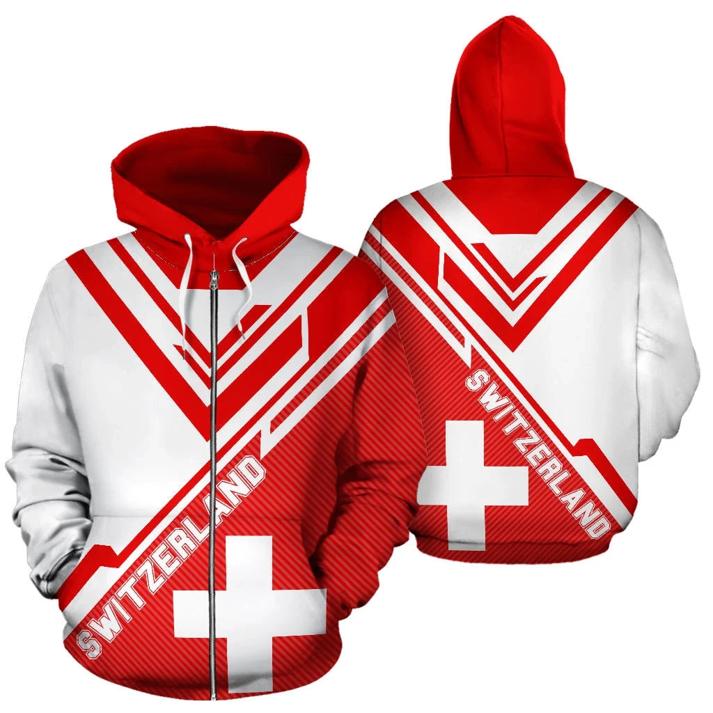 Switzerland All Over Zip Up Hoodie Drift Version