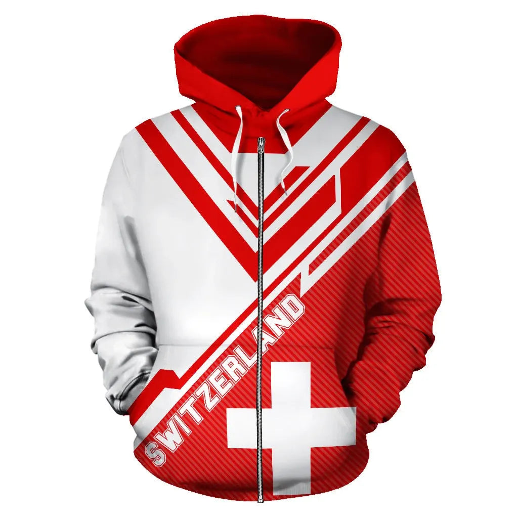 Switzerland All Over Zip Up Hoodie Drift Version