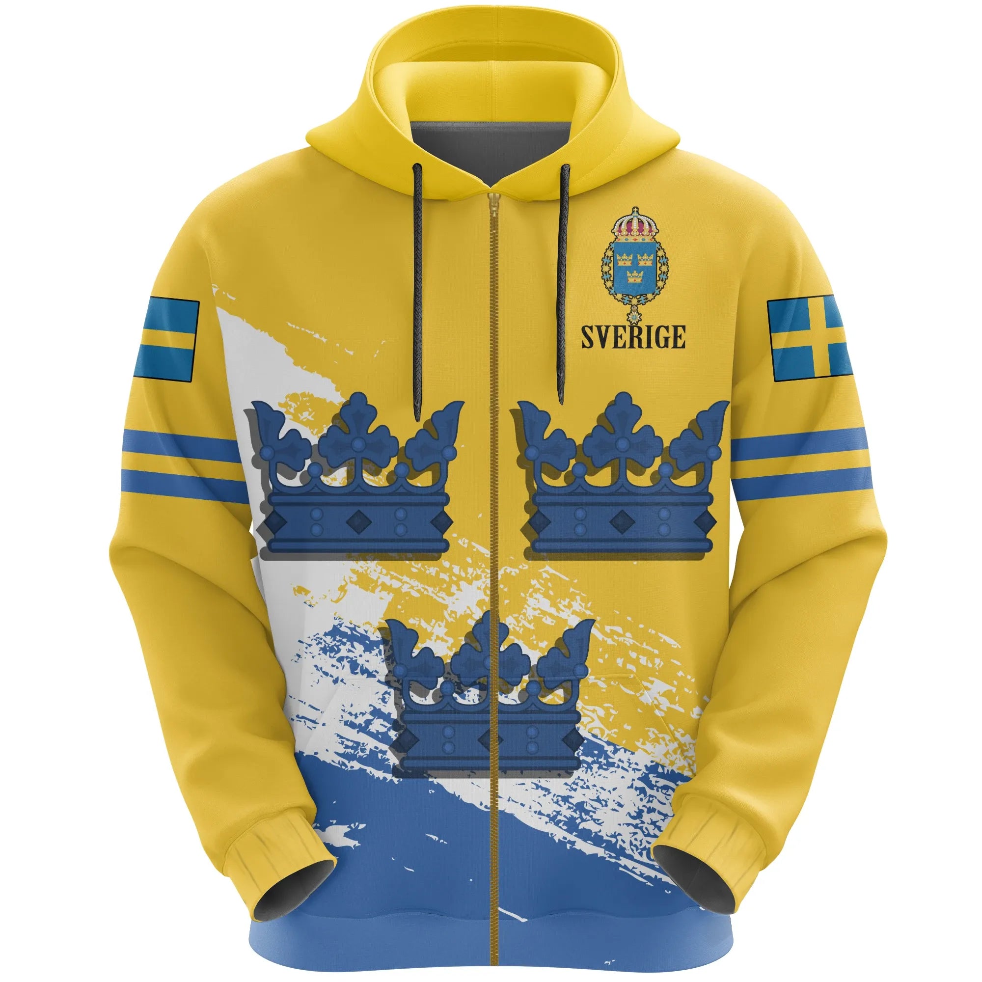 Sweden Hockey Zip Hoodie Hockey Three Crowns