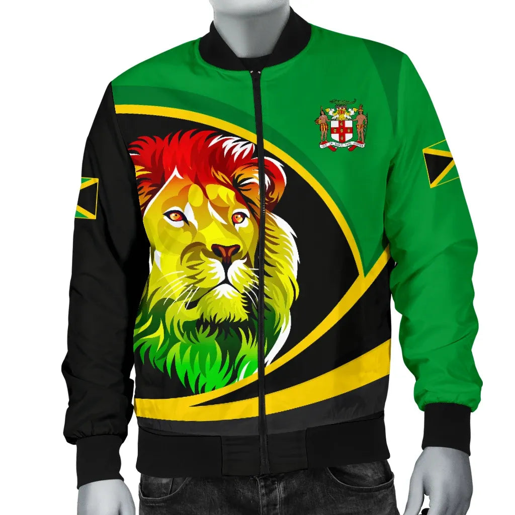 Jamaica Bomber Jacket Jamaica Lion Rasta Active