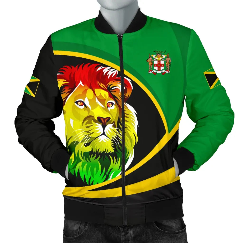 Jamaica Bomber Jacket Jamaica Lion Rasta Active