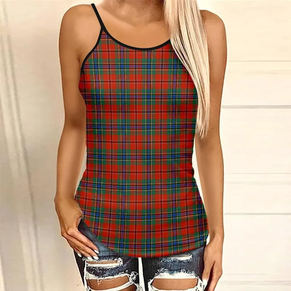 MacLean of Duart Ancient Tartan Plaid Criss Cross Tank Top