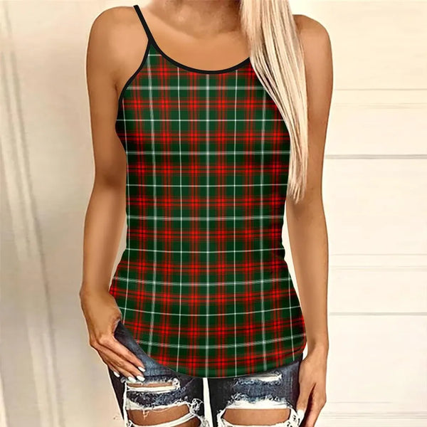 Princess Margaret Tartan Plaid Criss Cross Tank Top