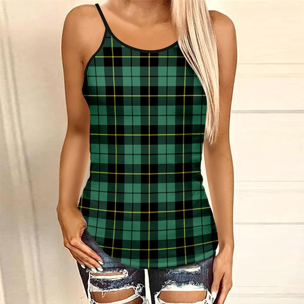 Wallace Hunting Ancient Tartan Plaid Criss Cross Tank Top