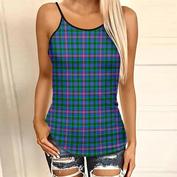 Pitcairn Hunting Tartan Plaid Criss Cross Tank Top