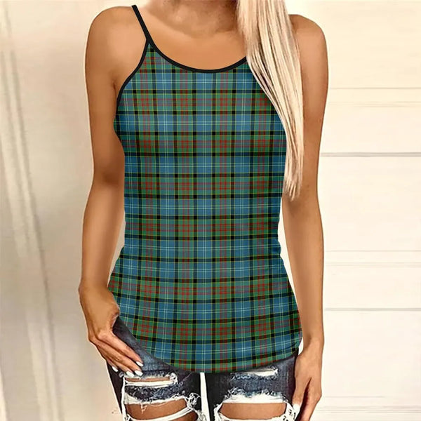 Paisley District Tartan Plaid Criss Cross Tank Top