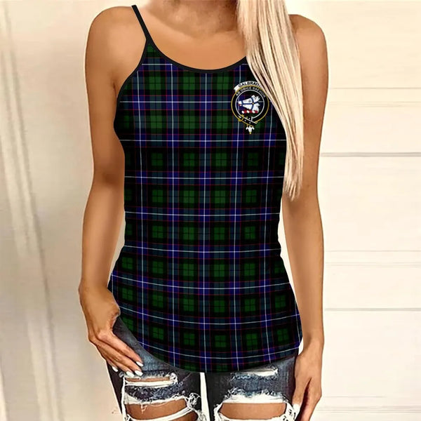 Galbraith Modern Tartan Crest Criss Cross Tank Top