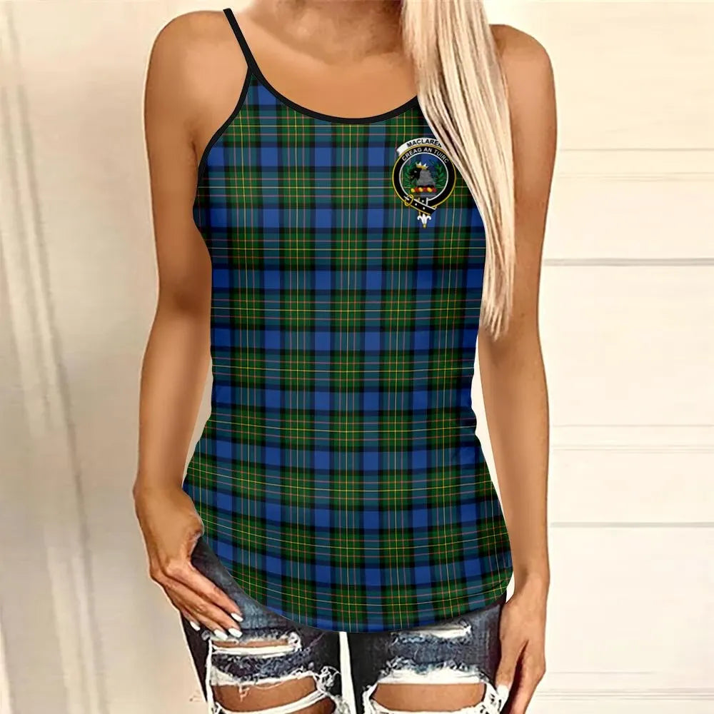 MacLaren Ancient Tartan Crest Criss Cross Tank Top