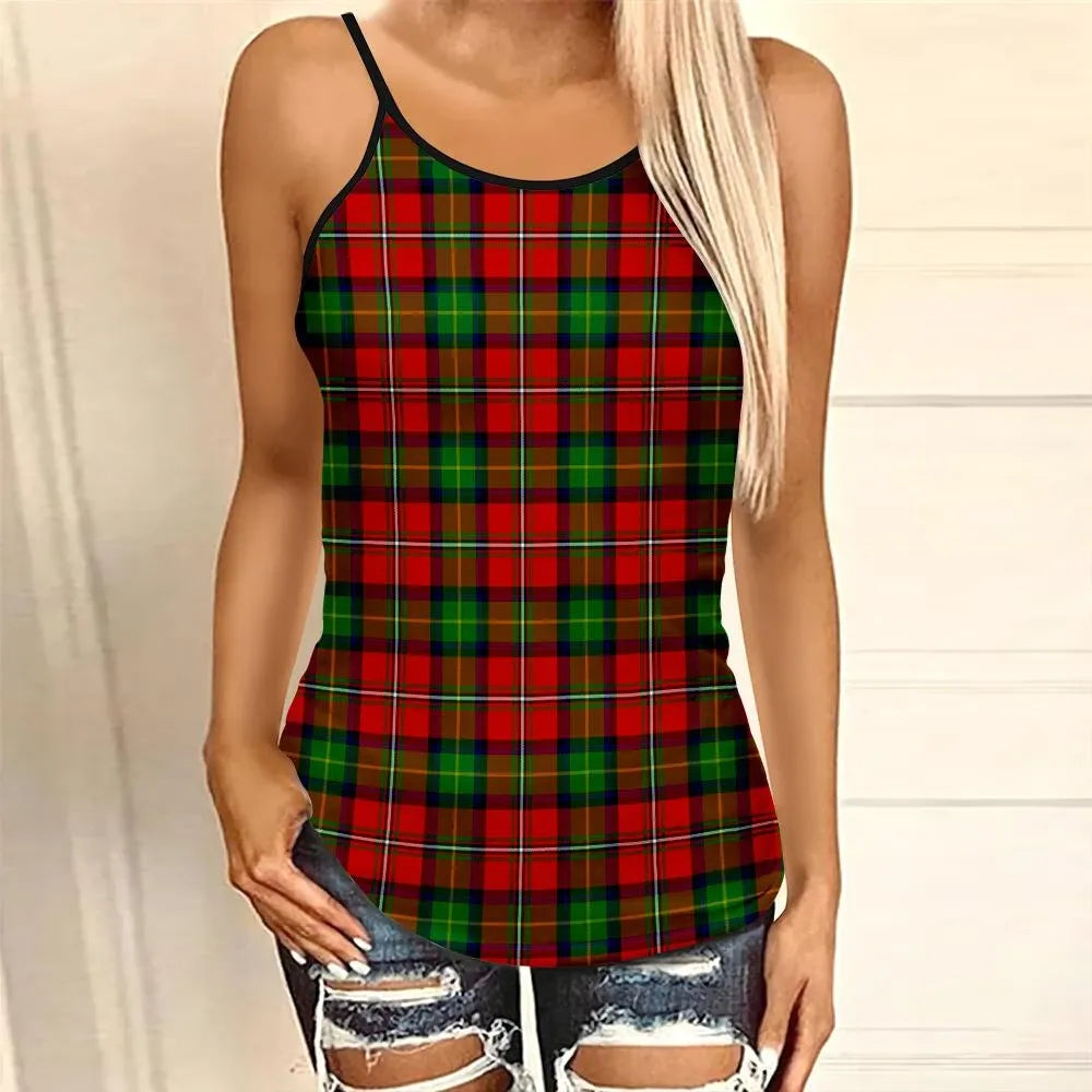 Boyd Modern Tartan Plaid Criss Cross Tank Top