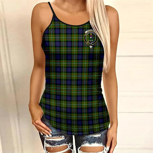 Fergusson Modern Tartan Crest Criss Cross Tank Top