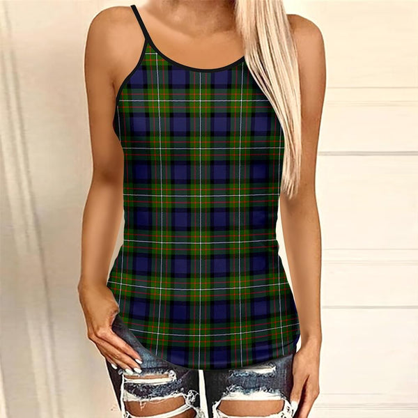 Fergusson Modern Tartan Plaid Criss Cross Tank Top