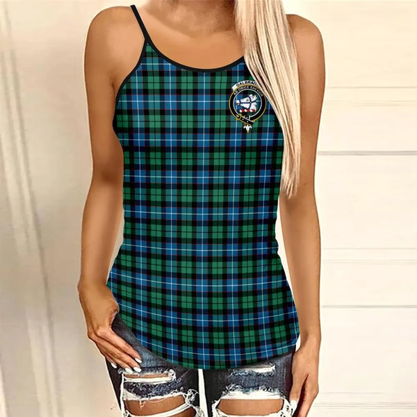 Galbraith Ancient Tartan Crest Criss Cross Tank Top